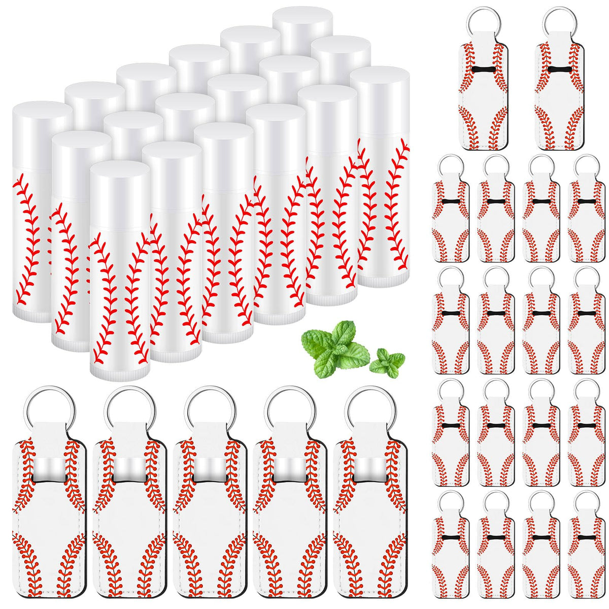 Swiffen baseball lip balm set for mint-favored party favors and gifts