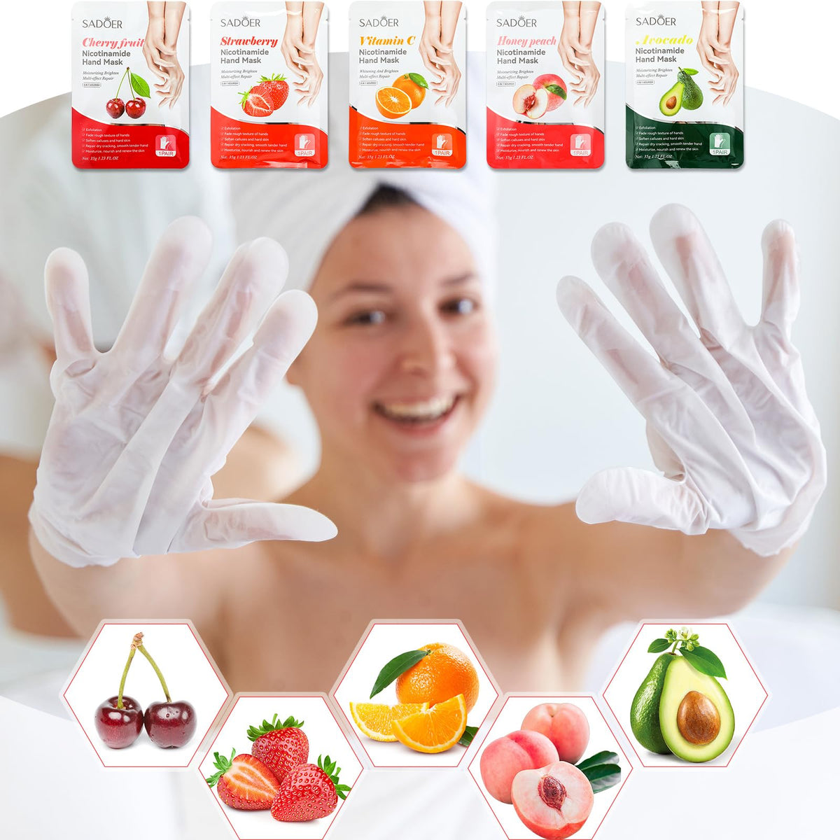 Swiffen moisturising gloves delivering quick, portable spa-like hydration.