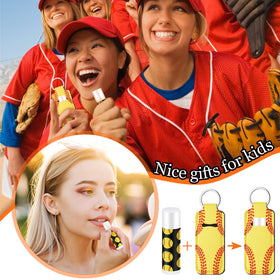 Swiffen softball keychain holder yellow closeup highlighting durable design