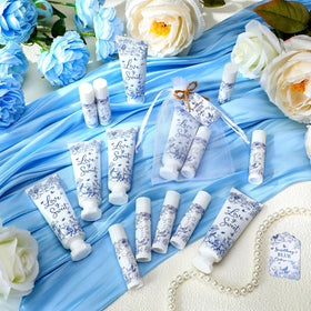 Swiffen Something Blue labels reinforce the wedding theme
