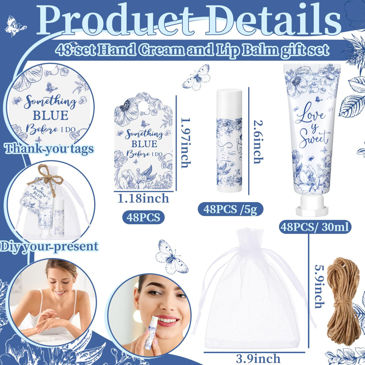 Swiffen Something Blue blue flower design packaging adds wedding vibes