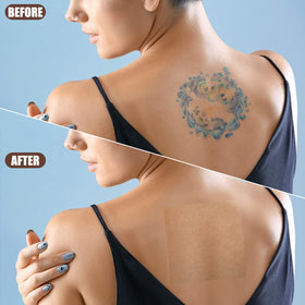 Swiffen tattoo cover up tape application step demonstrates easy placement