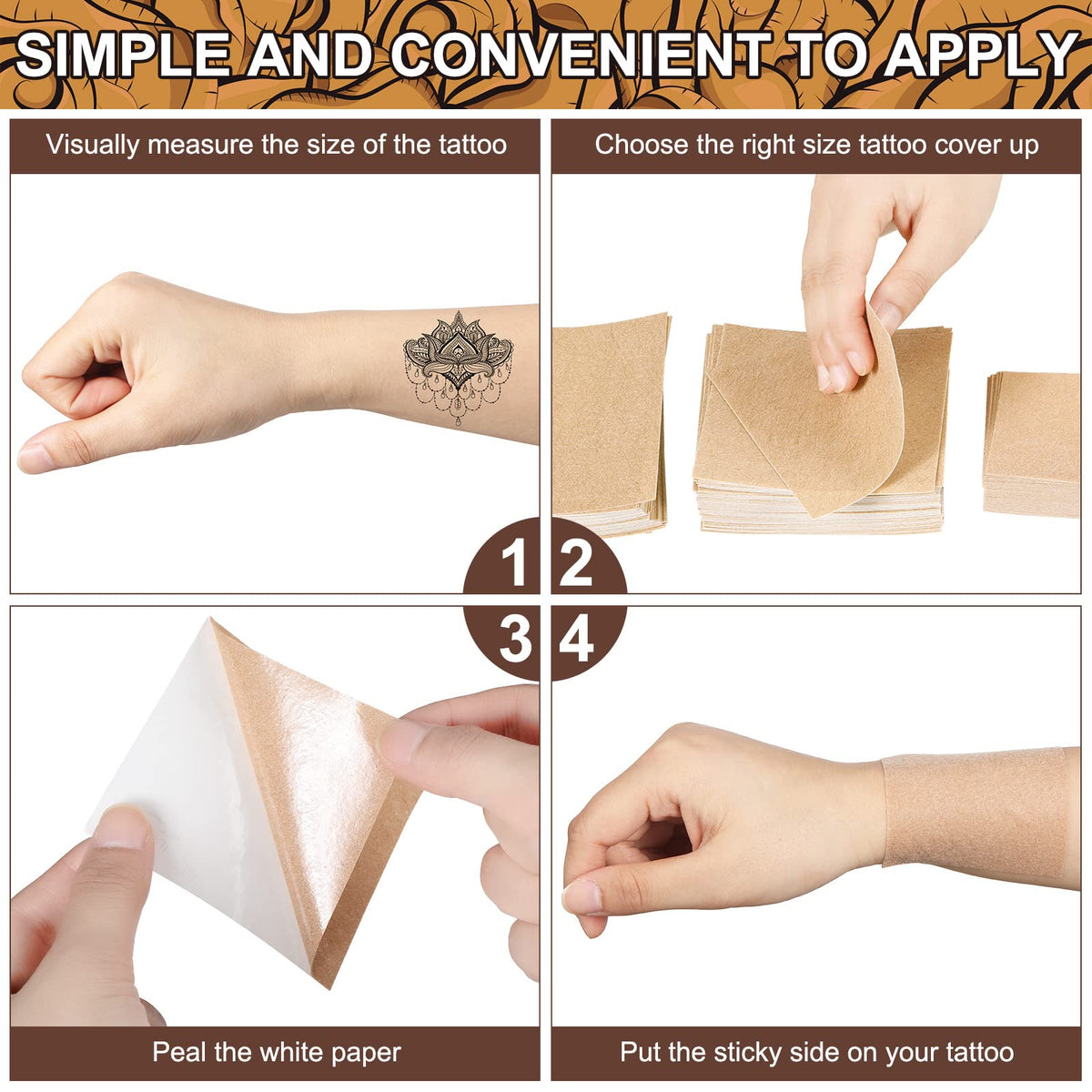 Swiffen tattoo cover up tape on skin closeup highlighting breathable comfort