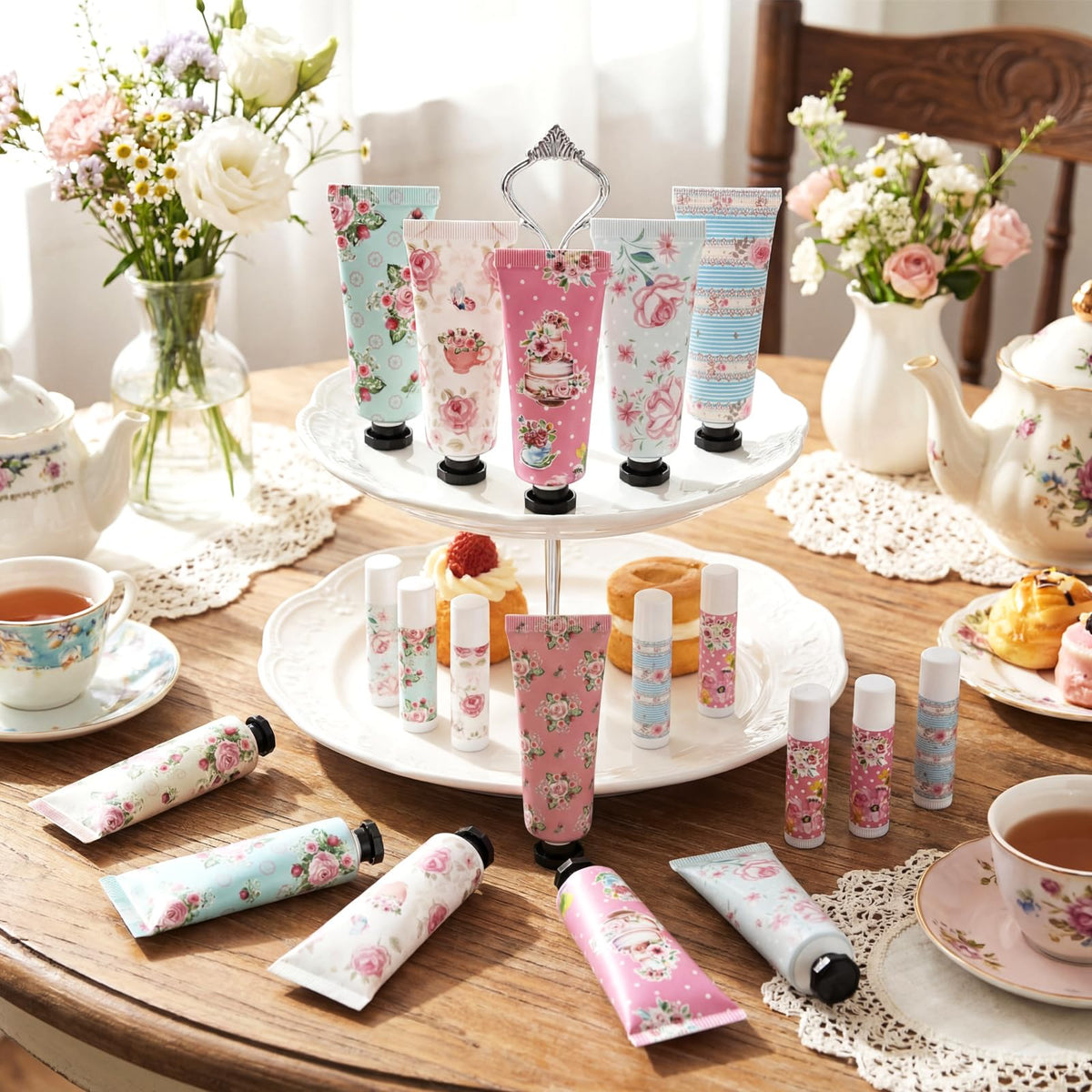 Swiffen lip balm set in pink packaging, portable hydration on the go.