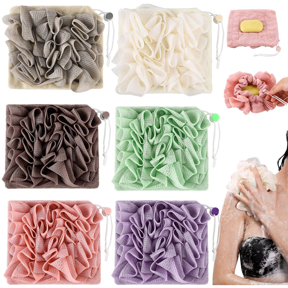 Swiffen washcloth loofah 6-pack for gentle cleansing with exfoliation during showers.