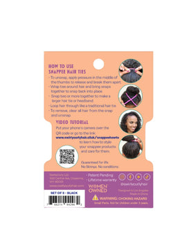 SWIRLYCURLY Snap Hair Ties on a ponytail with no-slip hold for active days