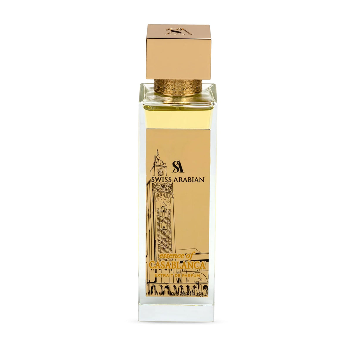 Swiss Arabian Casablanca bottle front view, elegant presentation for gifting.