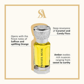 Swiss Arabian Private Musk cap open revealing luxurious perfumed oil for everyday wear