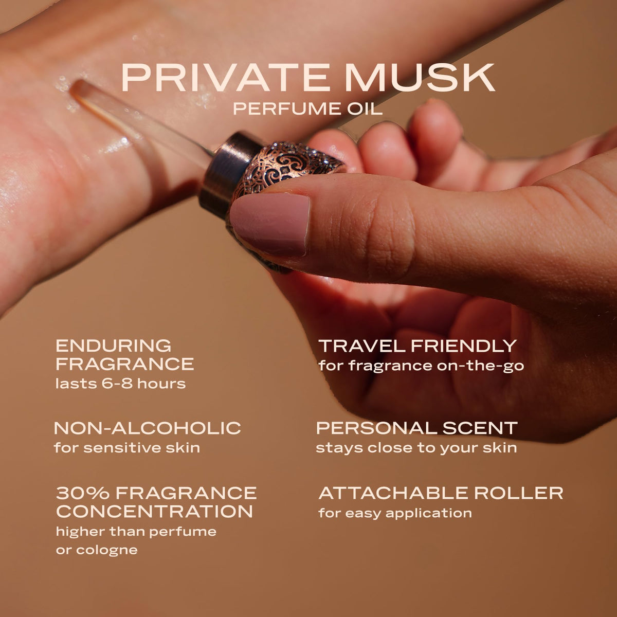 Swiss Arabian Private Musk oil pour captures rich amber notes and smooth application