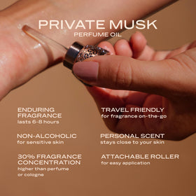 Swiss Arabian Private Musk oil pour captures rich amber notes and smooth application