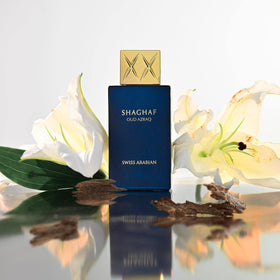 Gift-ready packaging for Shaghaf Oud Azraq signaling limited edition luxury.