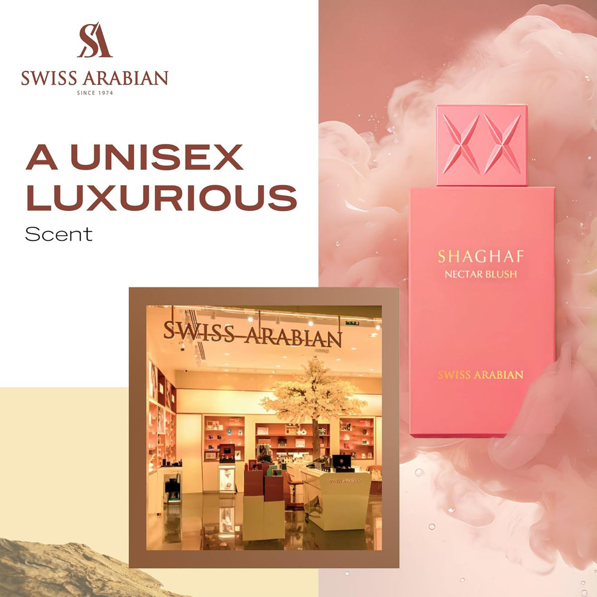 Shaghaf Oud Nectar Blush packaging highlights elegant gift-ready presentation