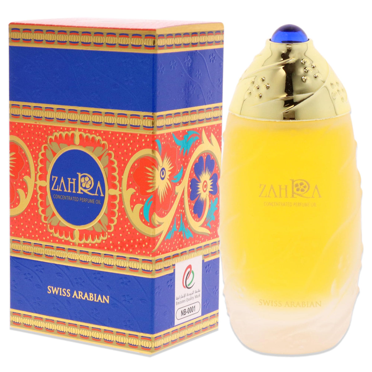 Zahra alcohol-free perfume oil vial highlighting purity for sensitive skin.