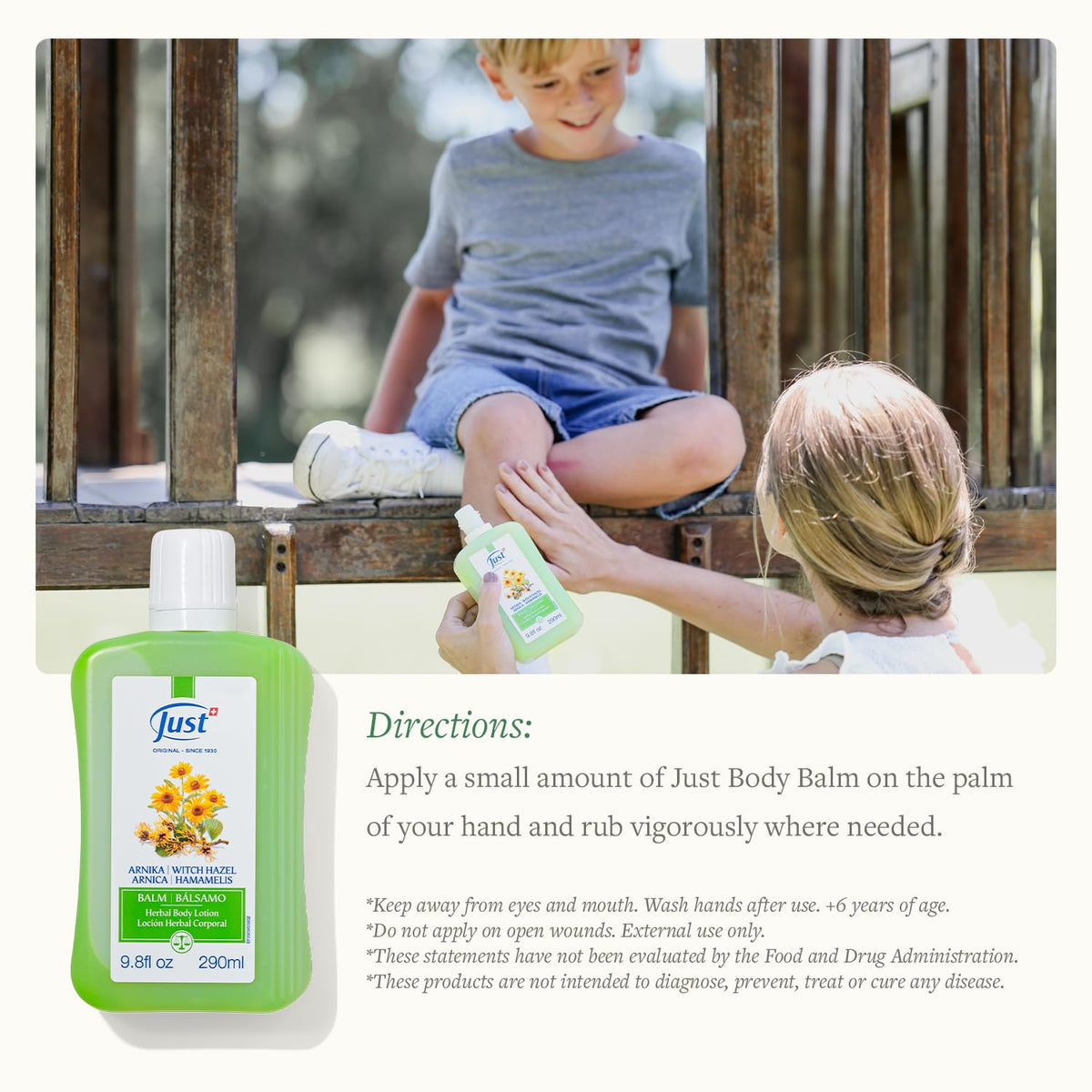 SwissJust Arnica Balm pre-workout rub for refreshed skin.