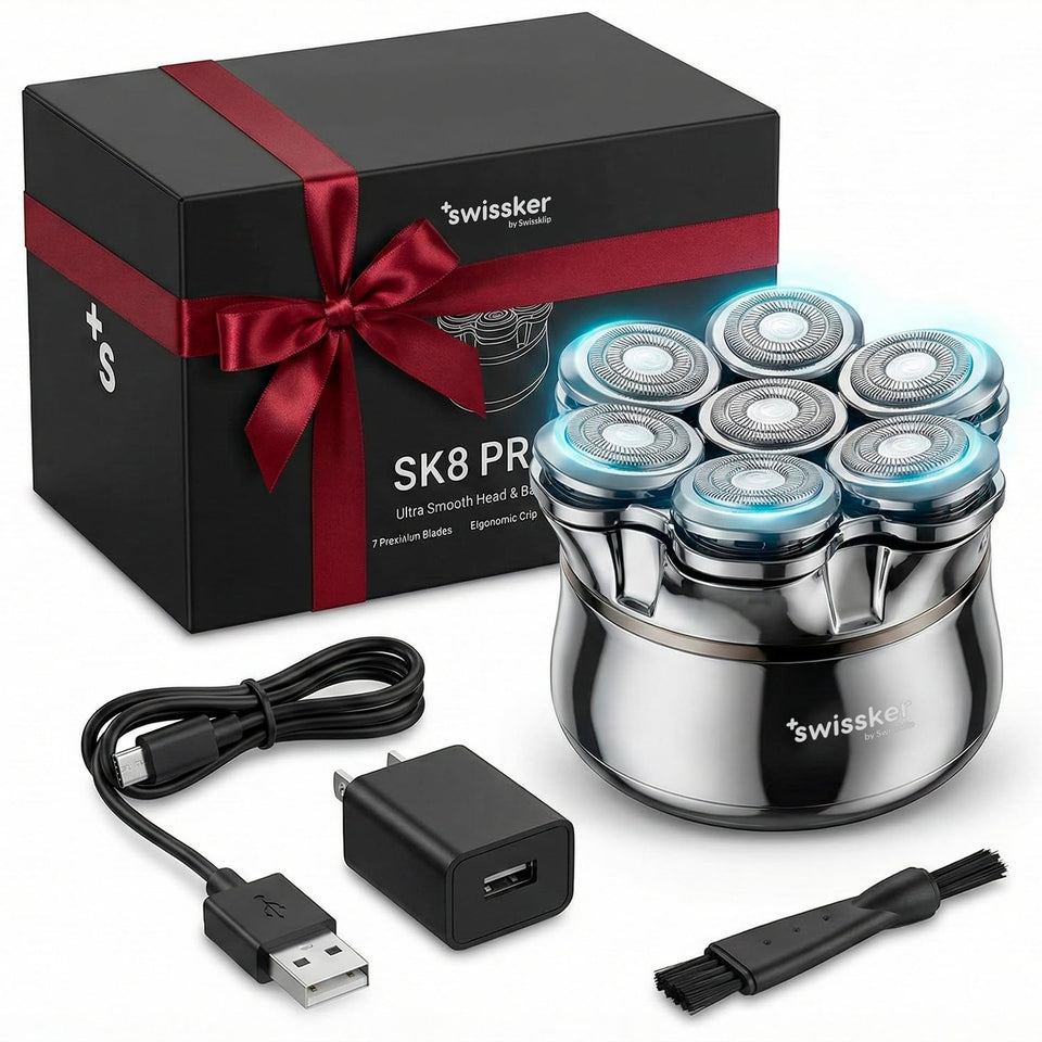 Swissker by Swissklip SK8 PRO X with 7D rotary heads for smooth shaving.