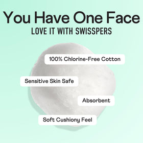 Versatile Swisspers cotton balls suitable for skincare, makeup, and household use.