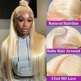 SWOTHEW 613 blonde 13x6 lace front cap enables versatile parting.