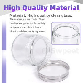 Swpeet 120ml round glass jar with silver lid, great for lotions.