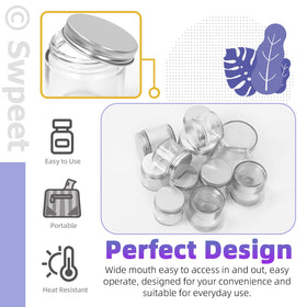 Swpeet 240ml round glass jar with silver lid, perfect for balms.