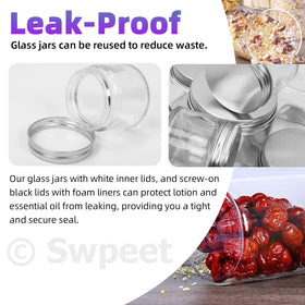 Swpeet travel-size cosmetic jar with lid, compact and easy to pack.