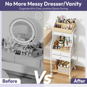 SWTYMIKI elegant gold knobs add a stylish touch to makeup storage.