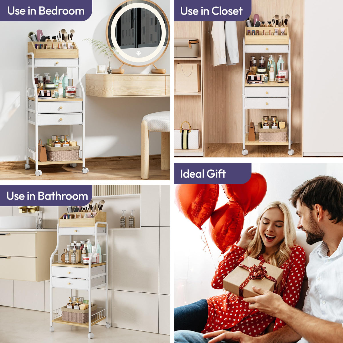 SWTYMIKI open shelves and drawers keep items within reach for quick routines.