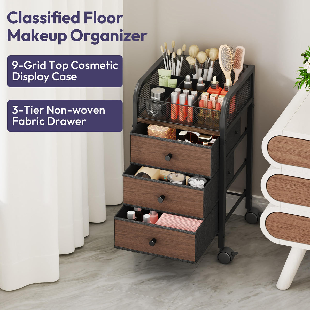 SWTYMIKI cart with drawers open for quick access to products.