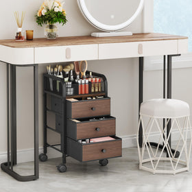 SWTYMIKI rolling makeup cart drawer organization for streamlined routines.