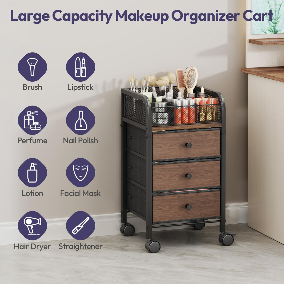 SWTYMIKI vertical storage design saves floor space in small rooms.