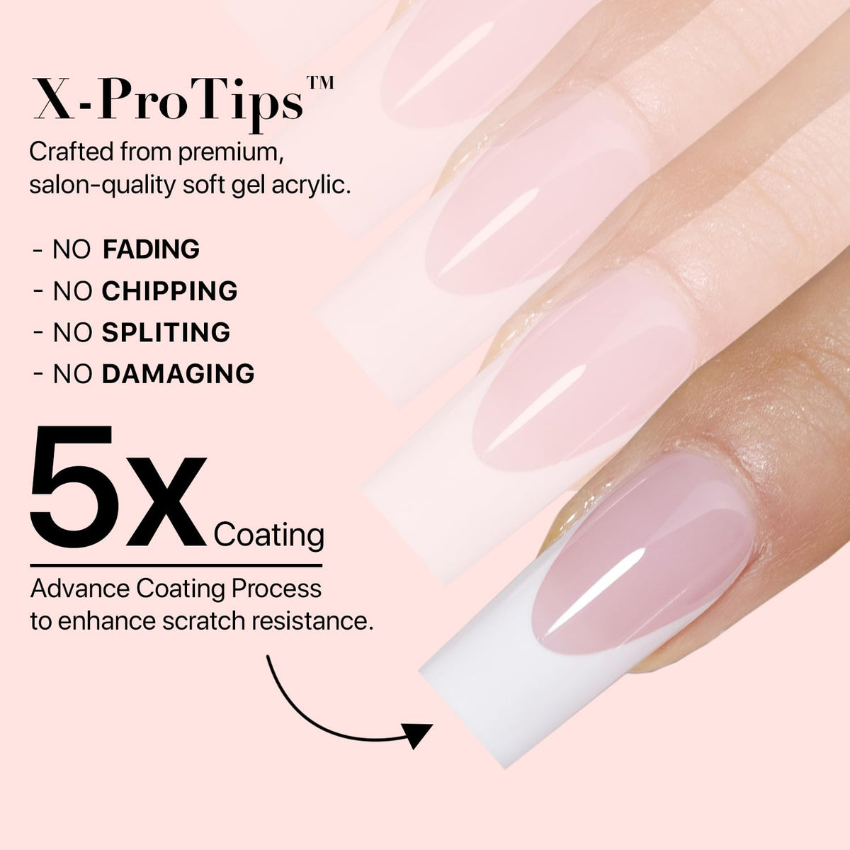 SXC gel finish creates a natural-looking French manicure in minutes.