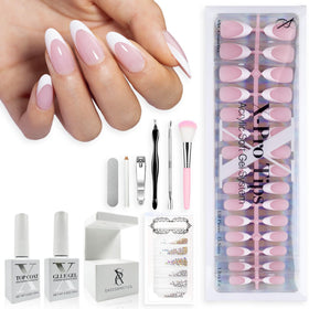 SXC Pink Series French Tip nails in soft chic style for at-home manicures.
