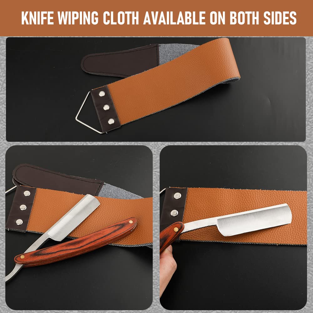SXDGS straight razor with wooden handle for comfortable grip.