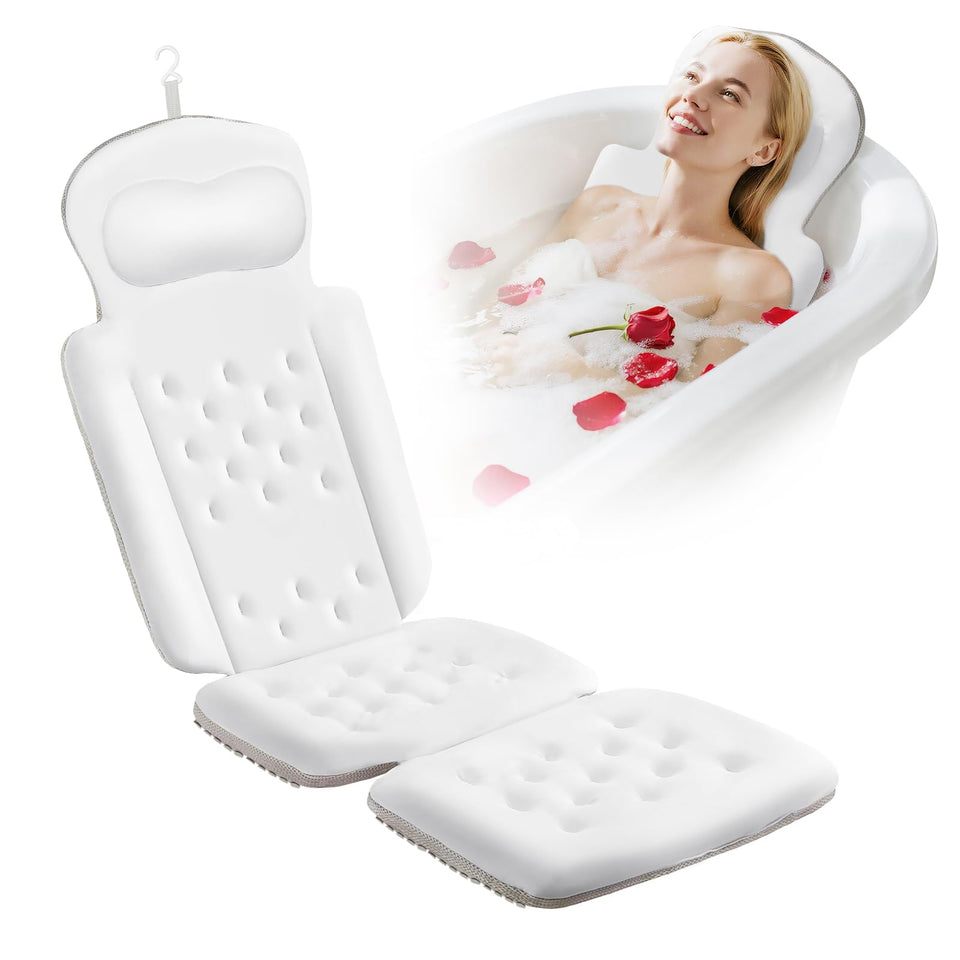 sxiiro full-body bath pillow with 192 suction cups for secure tub attachment