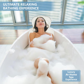 sxiiro memory-foam-core bath pillow delivering resilient full-body support