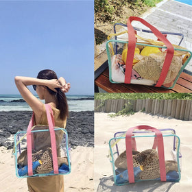 SxoSyo multiuse clear bag ideal for beach, gym, or diaper organization.