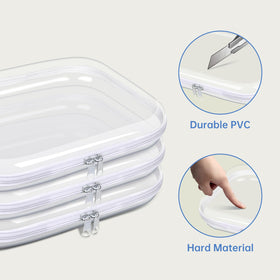 SXS LACONIC clear hard case open with double zippers for easy access