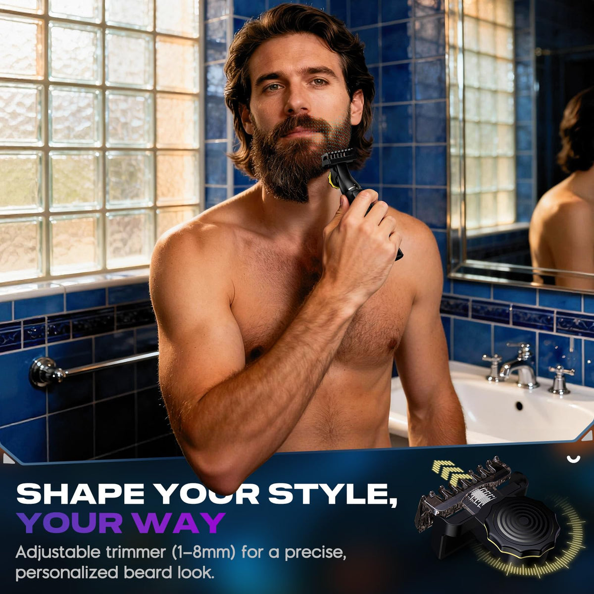 Sybler adjustable beard comb 1-8mm enables versatile shaping