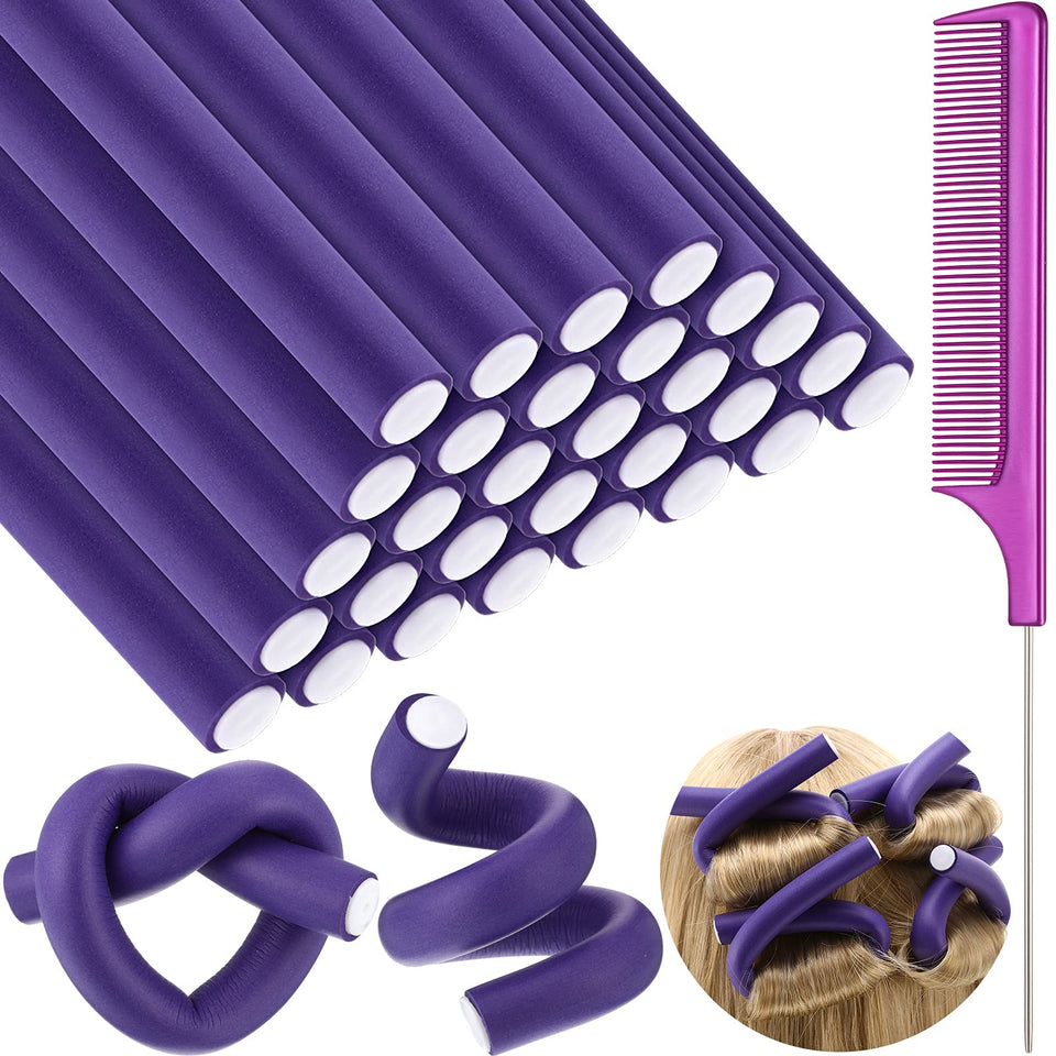 Syhood purple pack flexible curling rods for no heat styling