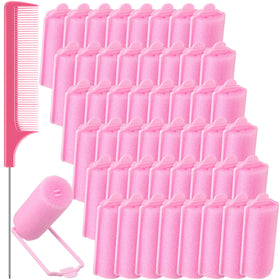 Syhood foam sponge rollers pink set for gentle, heat-free overnight styling.