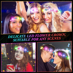Syhood glow-in-dark flower crown for festive cosplay and nights out