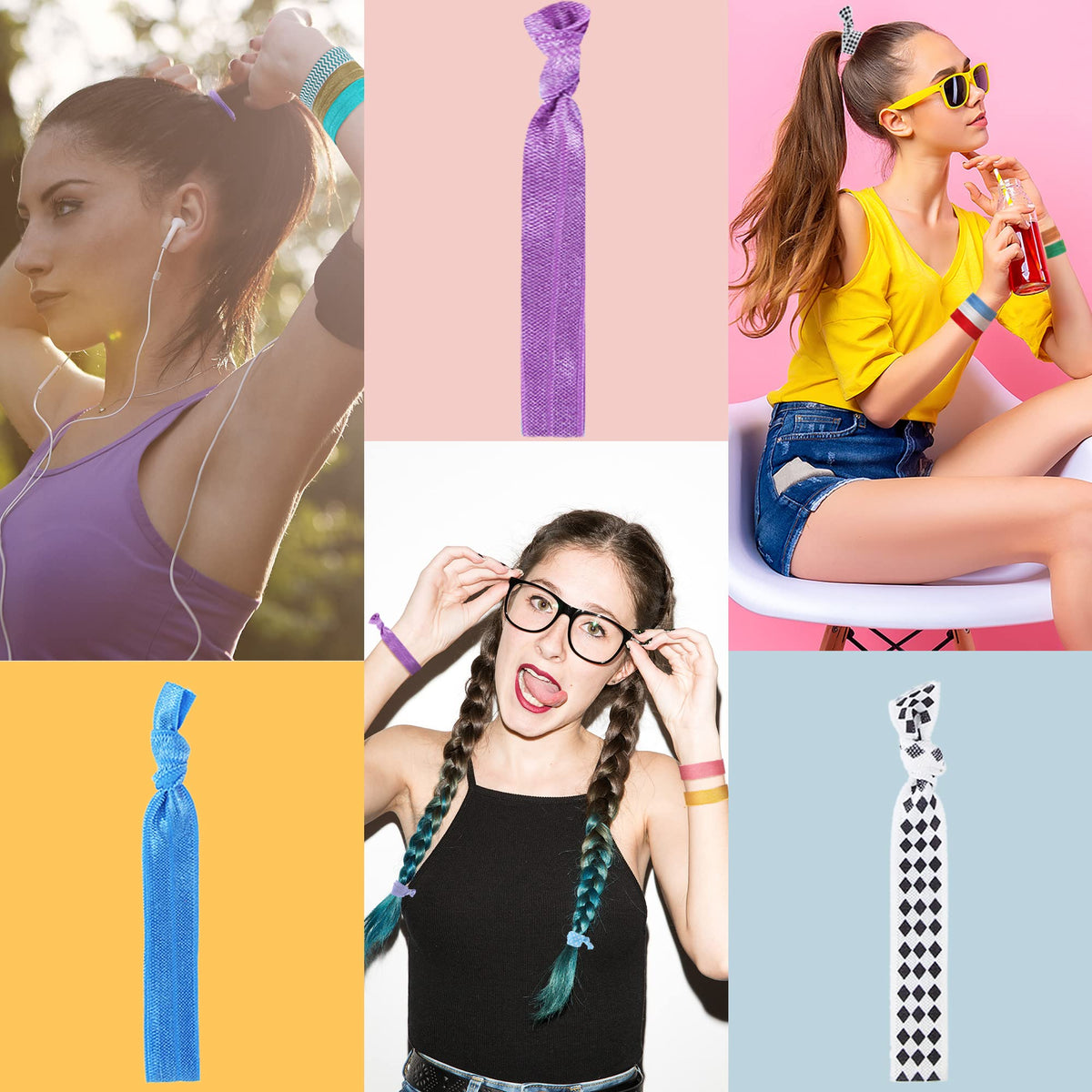 Syhood knotted fold-over hair bands with patterns for stylish daily wear