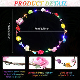 Syhood LED flower crown on model ideal for weddings and events