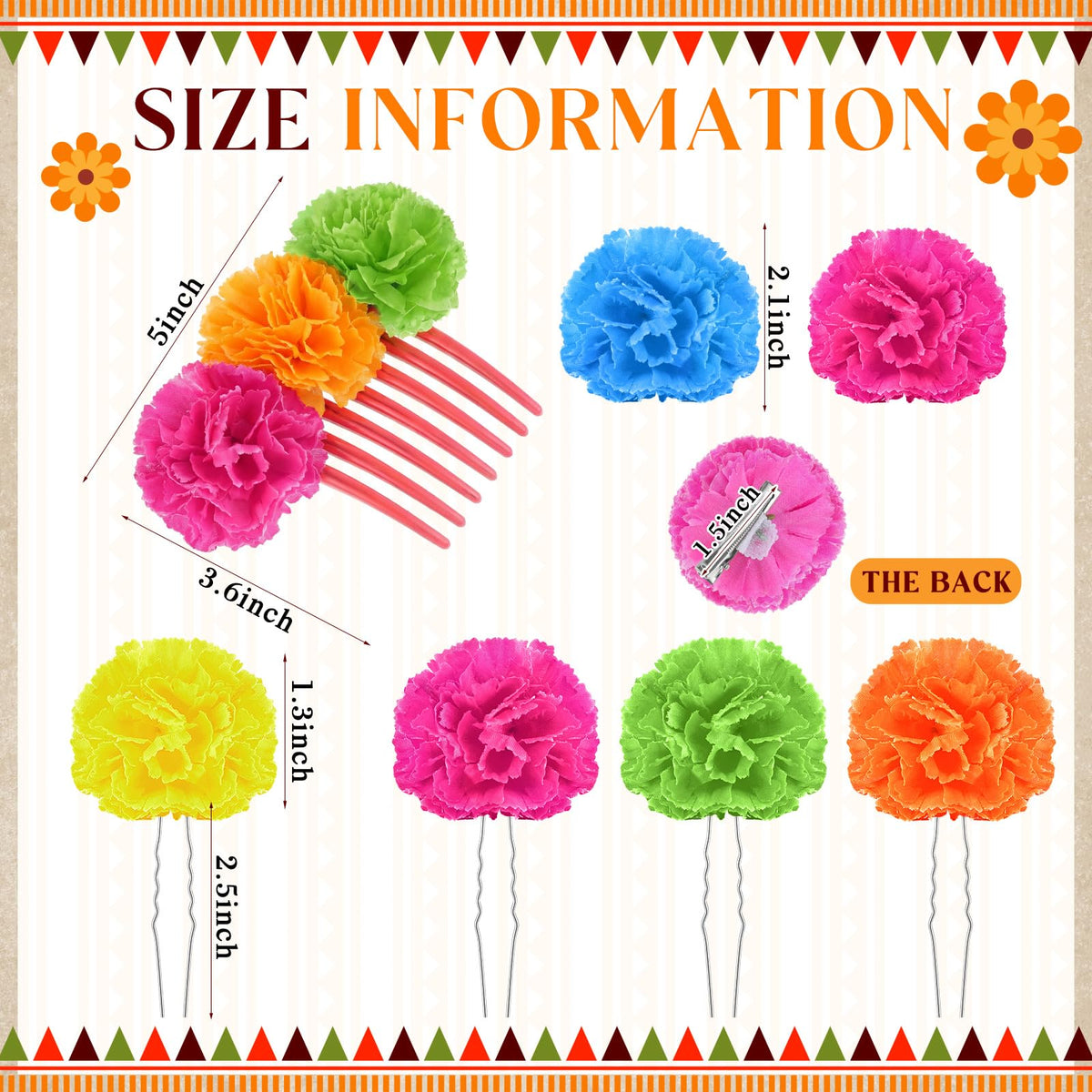 Syhood red orange yellow blue green marigold headpieces for festive looks