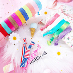 Syhood multi-color hair ties with prints to brighten ponytails