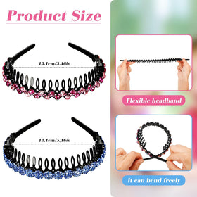 Syhood plastic tooth comb headband keeps hair neat during workouts