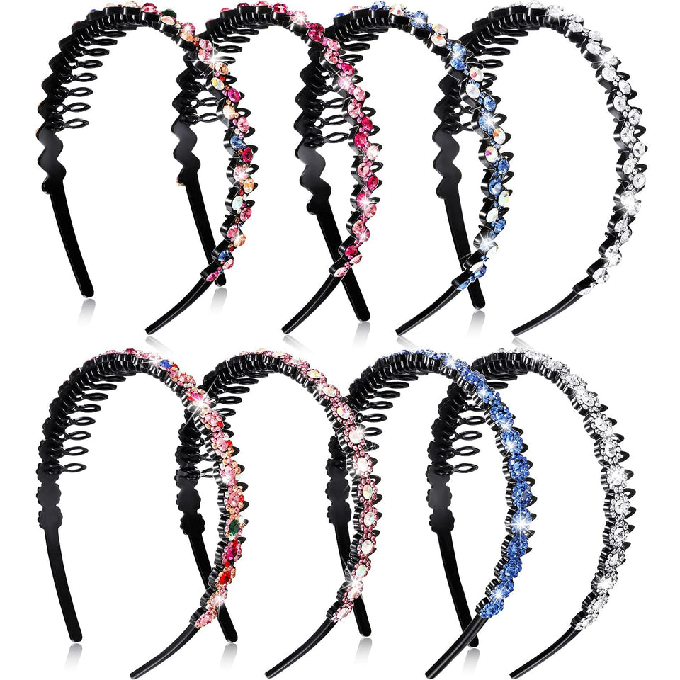 Syhood rhinestone headband with teeth comb for secure daily wear