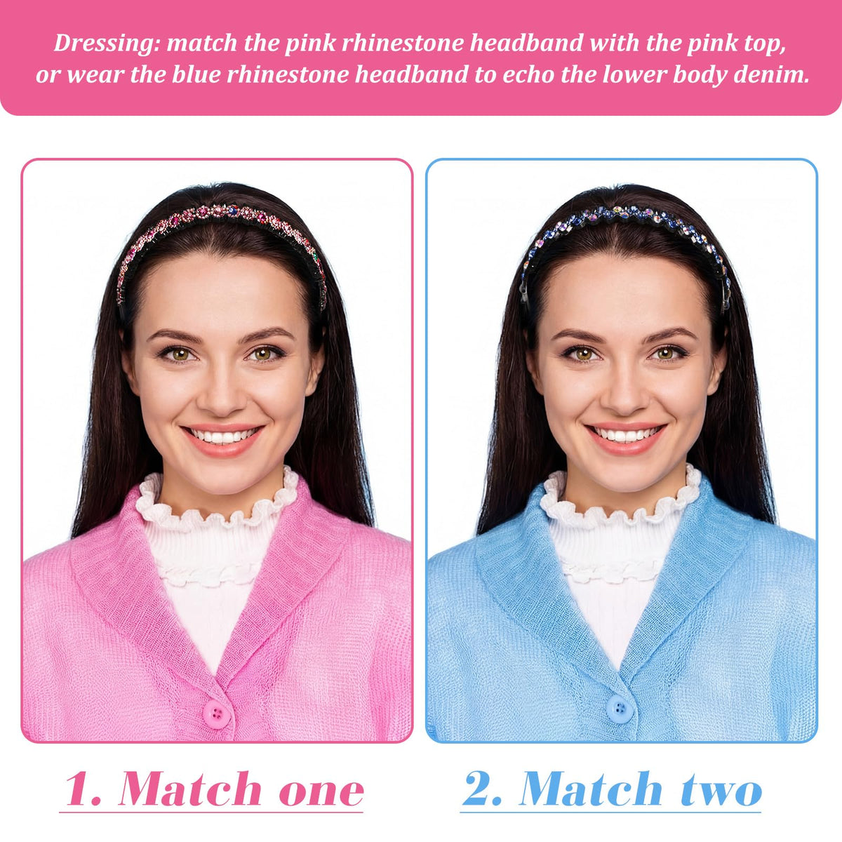 Two styles option: wave and plum blossom headbands by Syhood, versatile styling