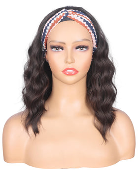 SYMEIW 14-inch brown headband wig offers quick, beginner-friendly installation.