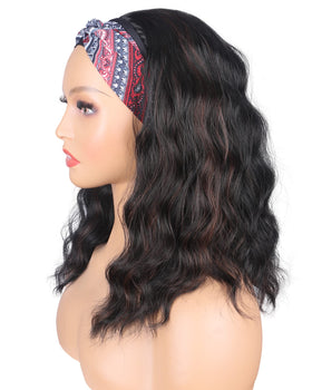 SYMEIW front view of headband wig demonstrates secure, easy wear