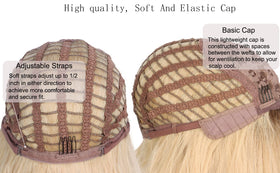 SYMEIW packaging shows includes wig cap for maintenance.